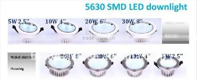 ce rohs 15w led downlights 7W round shape bombilla led e27 good quality led downlight CRI 80 8'' 2400Lm bombillas de LED