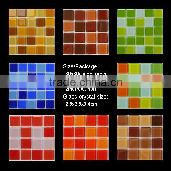 CG001 30x30 cheap cracked crystal glass mosaic/crystal glass mosaic tile