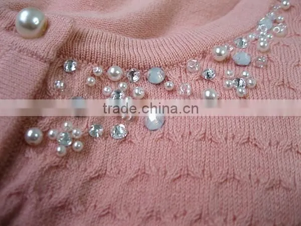 12GG knitting wear, lady special jacquard casual sweater cardigan
