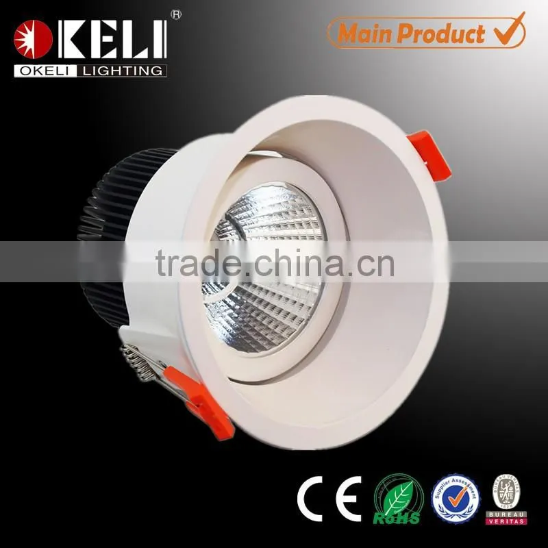Die casting aluminum cob led recessed downlight
