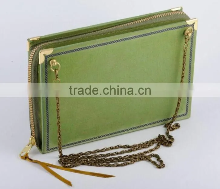 Luxury design women brand zipper book clutch bag