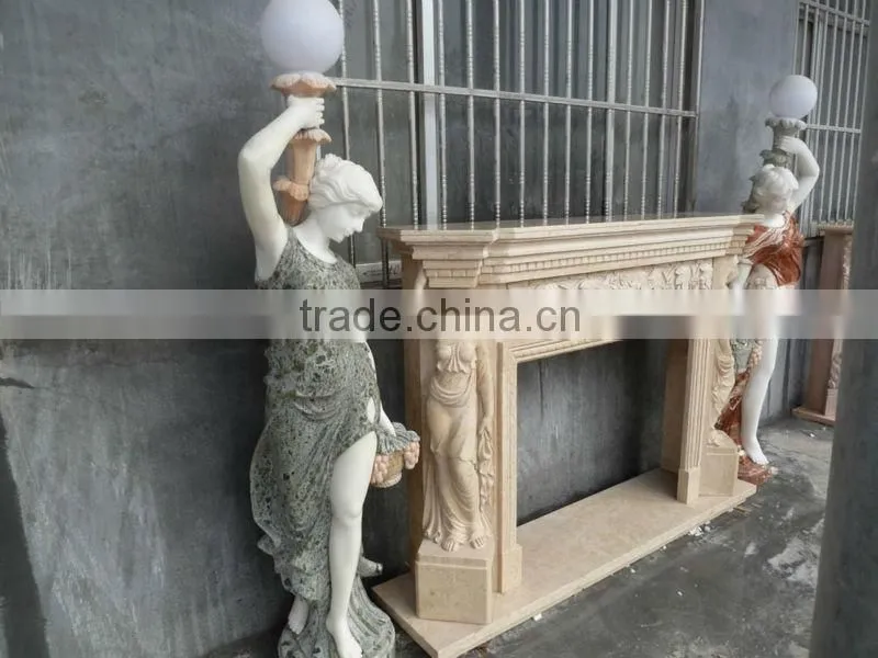 brown marble fireplace