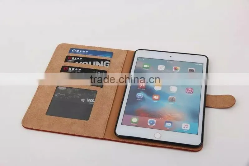 Squirrel Grain Leather Flip Case for iPad mini 4 Wallet Cover Case with Card Slot MT-5298