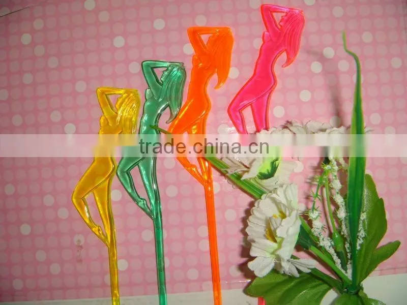 210mm plastic bamboo decoration swizzle cocktail drinking sticks