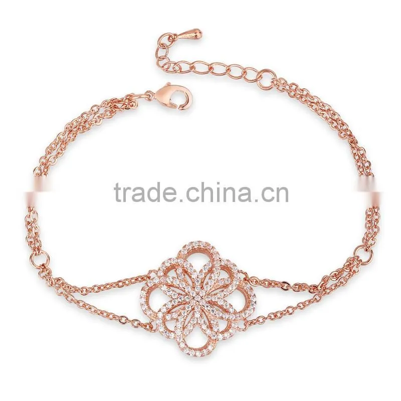CYW silver 925 rose gold bracelet China wholesale fashionable lady jewelry