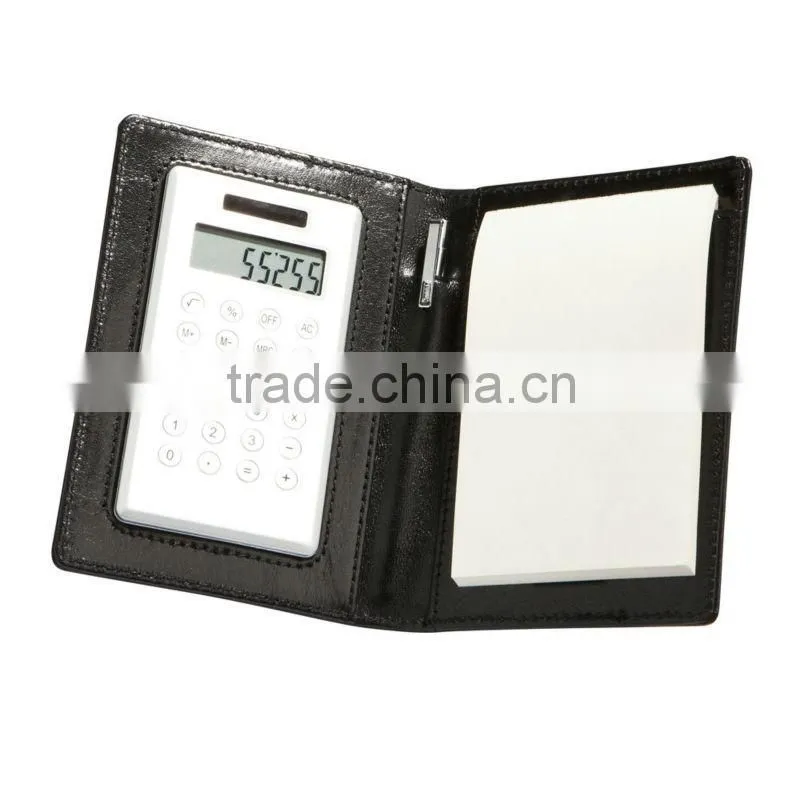 2016 Fashion Leather Notepad Folder With Calculator