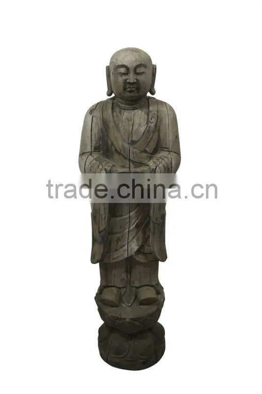 Chinese antique wooden standing Buddha Statue