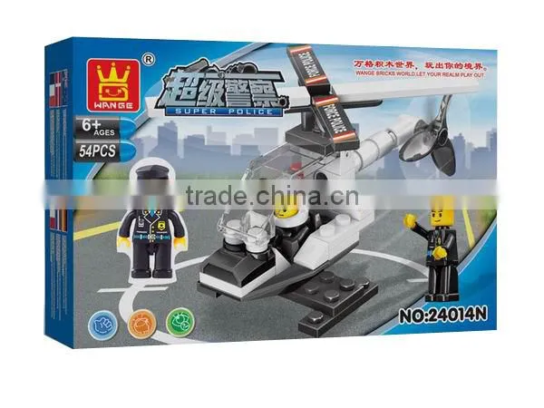 2014 latest toys mini Police helicoper Block Set