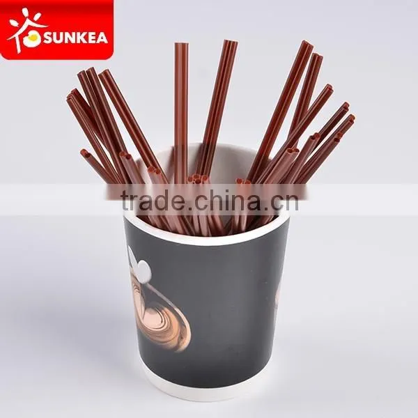Individually wrapped disposable plastic coffee stirrer