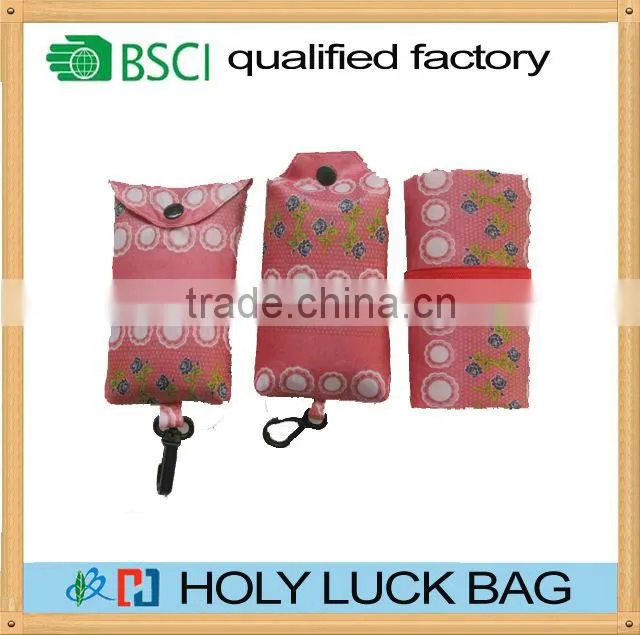 Holy Luck folding reusable tote bag wtih small pounch wholesale eco bag