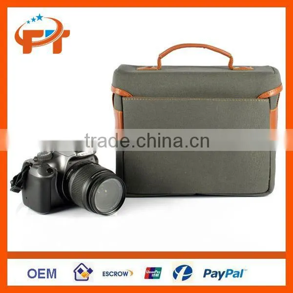 PU Leather Canvas Digital SLR Camera Bag For Nikon
