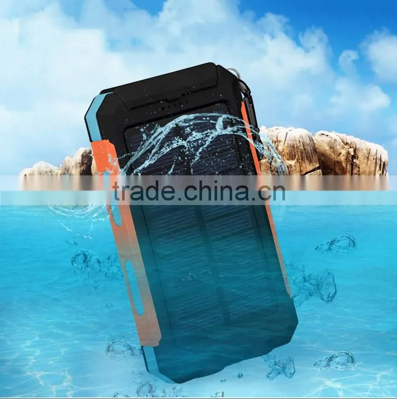New IPX6 waterproof solar power bank charger 8000mah