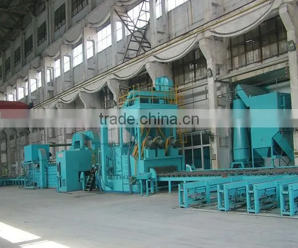 Steel fabrication roller conveyor shot blasting machine