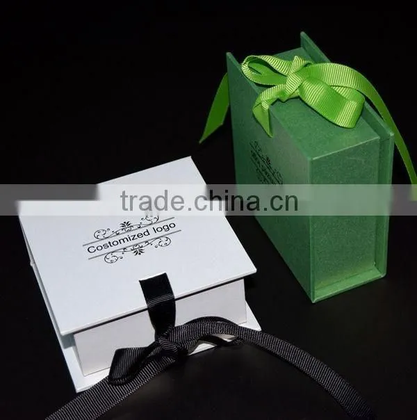 Handmade small gift paper box with bowknot or ribbon
