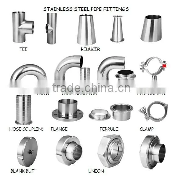 Stainless steel clamped pipe reducer 1" to 6" union welding male