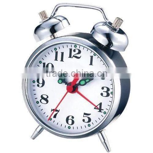 2 inch metal case mechanical alarm clock, desktop clock, Bedside clock