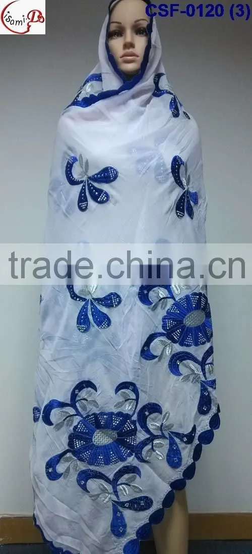 SCF-0120 Latest design nice pattern embroidery soft material high quality fashion women long scarf for clearence sale