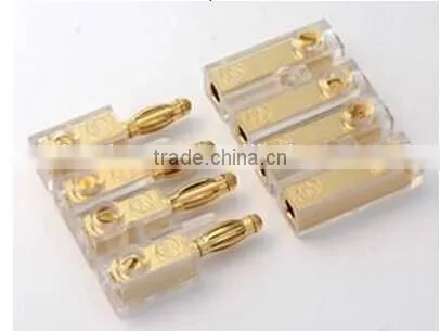 Car audio Gold plated banana block 4 males +4 females,car audio accessories