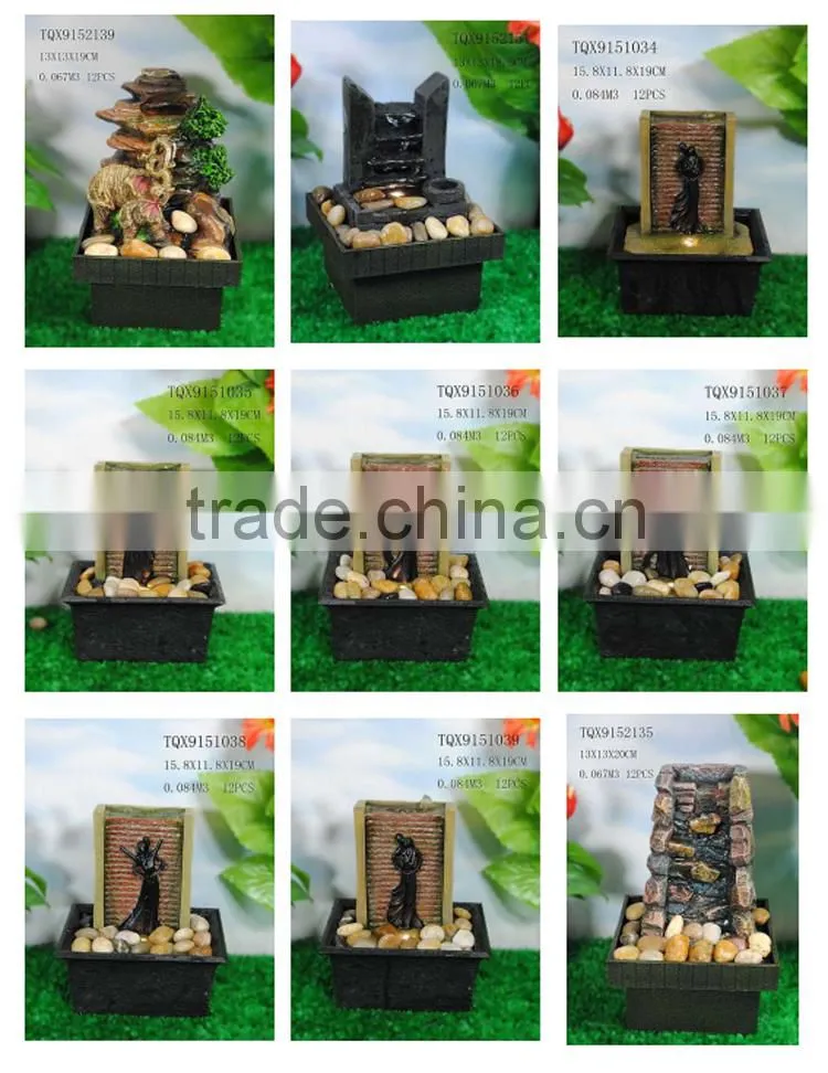 Small garden design mini size resin battery operated fountain
