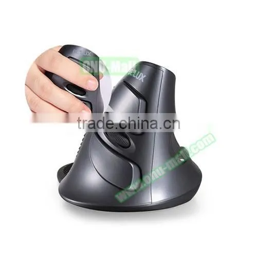 Shenzhen Factory OEM Delux M618 Wireless Vertical Ergonomic Mouse, USB Upright Laser Comfort Mice