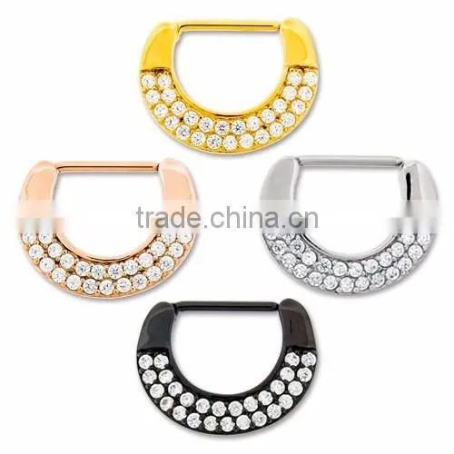 1 ROW GEMMED NIPPLE CLICKER BARBELL