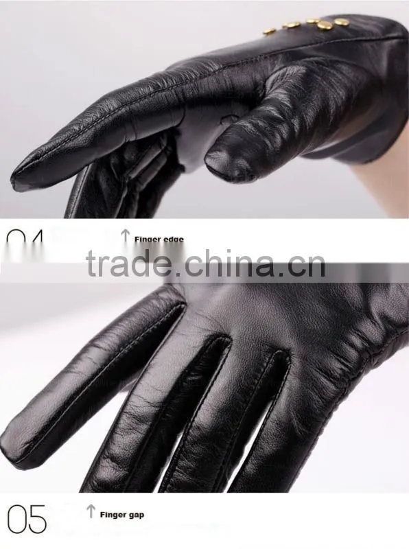fashion designed women wearing gloves with nails leather