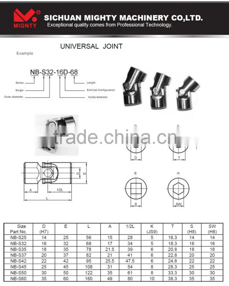 NB High Quality Brass Universal Joint