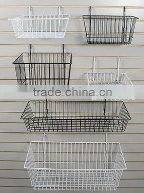 Supermarket hanging slatwall wire basket