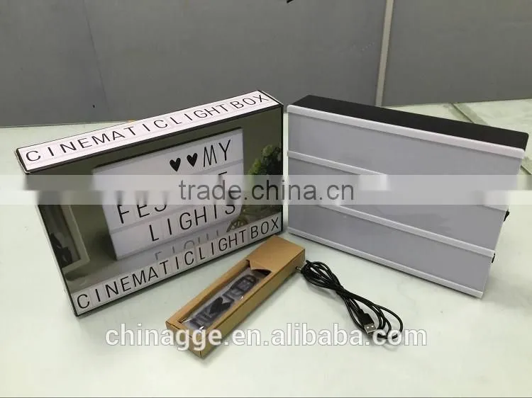 Cinema light up sign box with changeable colored letters,symbols and numbers