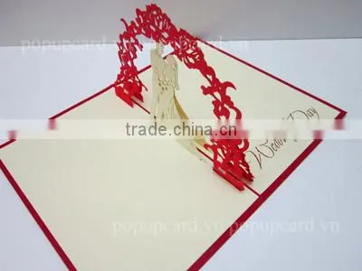 Viet Nam Girl and pedicab greeting pop up card