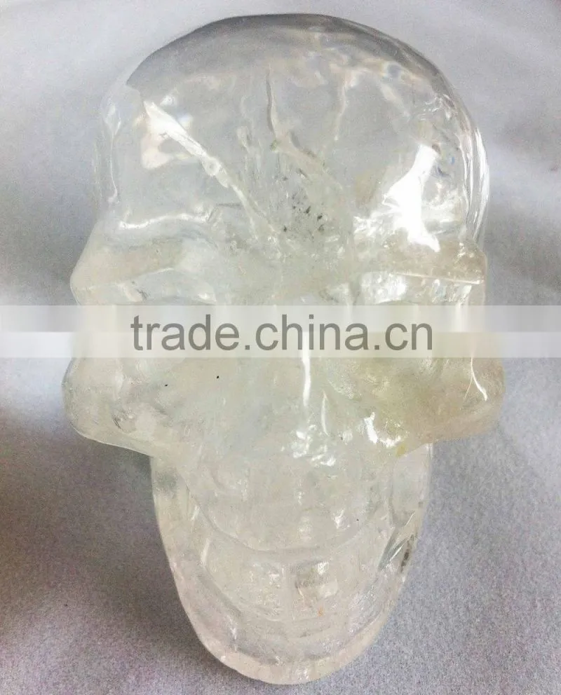 Pure Handmade Clear Quartz Skull Handicraft