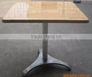 Restaurant aluminum furniture foldable wooden mental square dining table YT13A