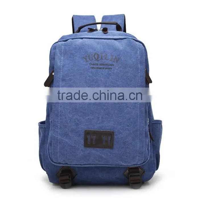 China wholesale vintage canvas backpack school bags for teenagers boys