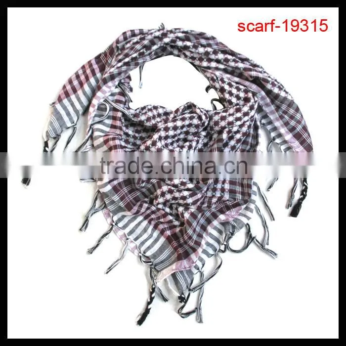 fashion wholesale polyester square grid scarf