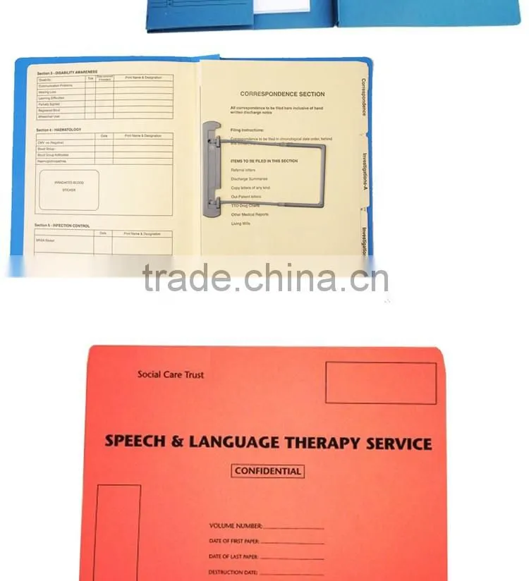 Custom design paper file folder with logo printing