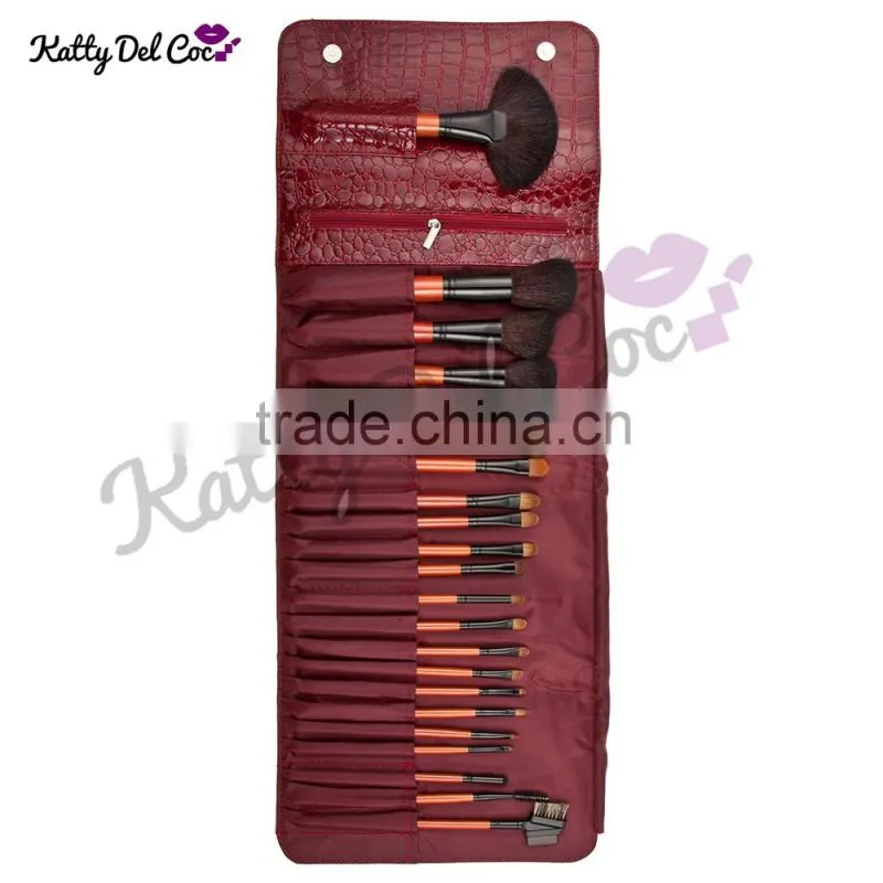 22pcs professional makeup brushes top grade goat rosewood Crocodile skin