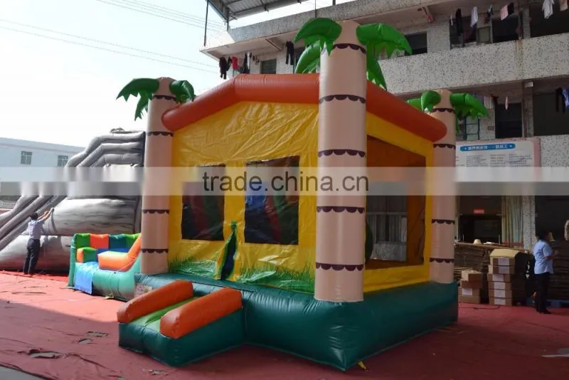 Factory direct inflatable slide,inflatable combo ,inflatable jumping bouncer with palm tree