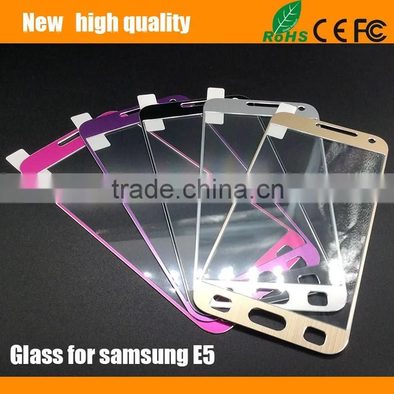 2.5D Color Titanium alloy Tempered Glass Screen Protector for Samsung E5