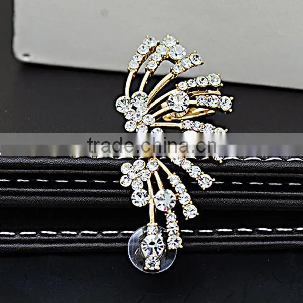 sector shape artificial man made full diamonds earrings woman