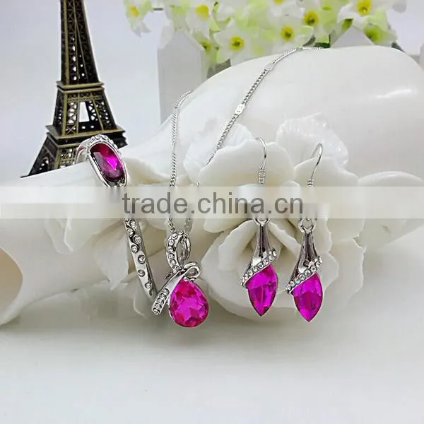 artificial imitation diamond jewelry set, gold jewelry sets