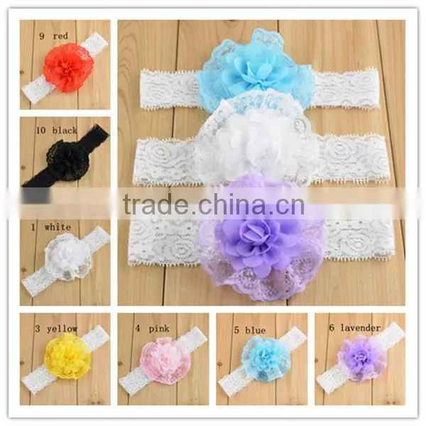 knit newborn flower lace cheap price girls knitted headband