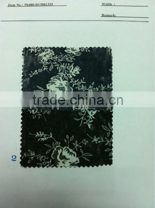 cotton spandex denim printed fabric:P6480-D13081335