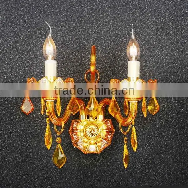 Fashionable customized amber crystal wall lights