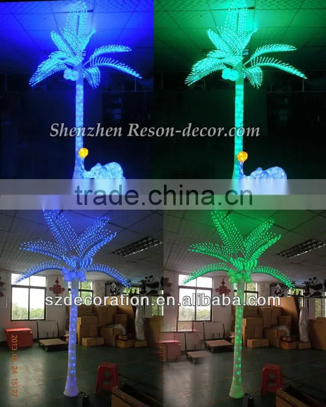Christmas lighted royal palm trees led street lighting