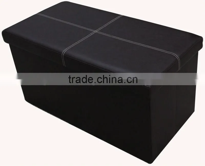 Luxury!Grey PVC Leather folding storage bench