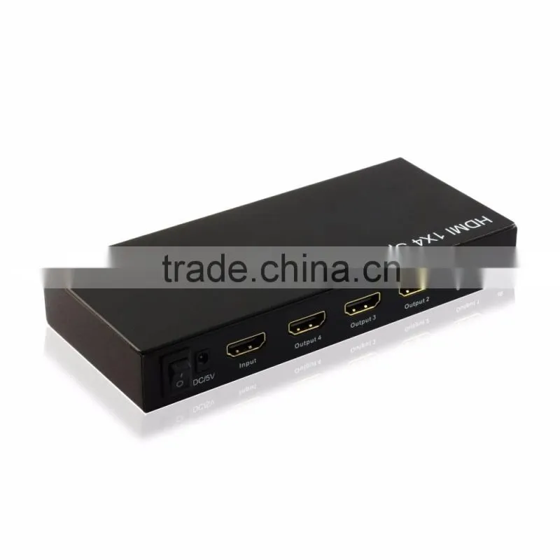 OEM China supplier New products 1X4 HDMI splitter with IR 1080P 60Hz Cascaded 3D HDMI V1.3 HDMI Splitter 1 in 4 out
