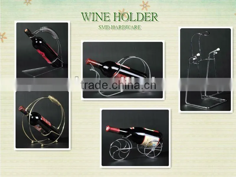 Chrome metal wine holder for wine bottle