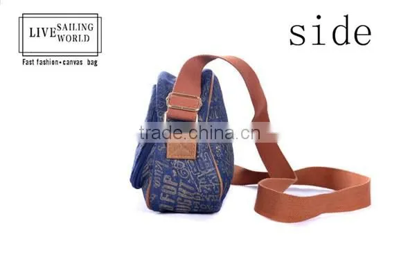 Classical Chinese handmade folk style ladies canvas messenger bag