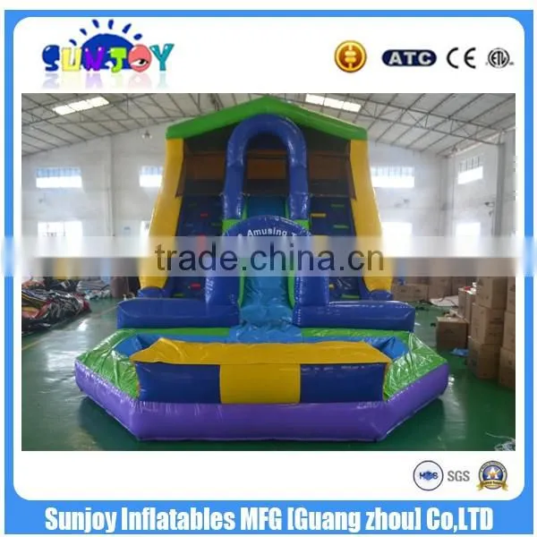 2016 new product nice embroidery design inflatable games inflatable water slide for children