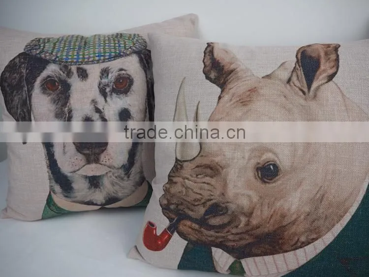 Decor sofa pillow cover dog printed square pillow case decorative throw pillows